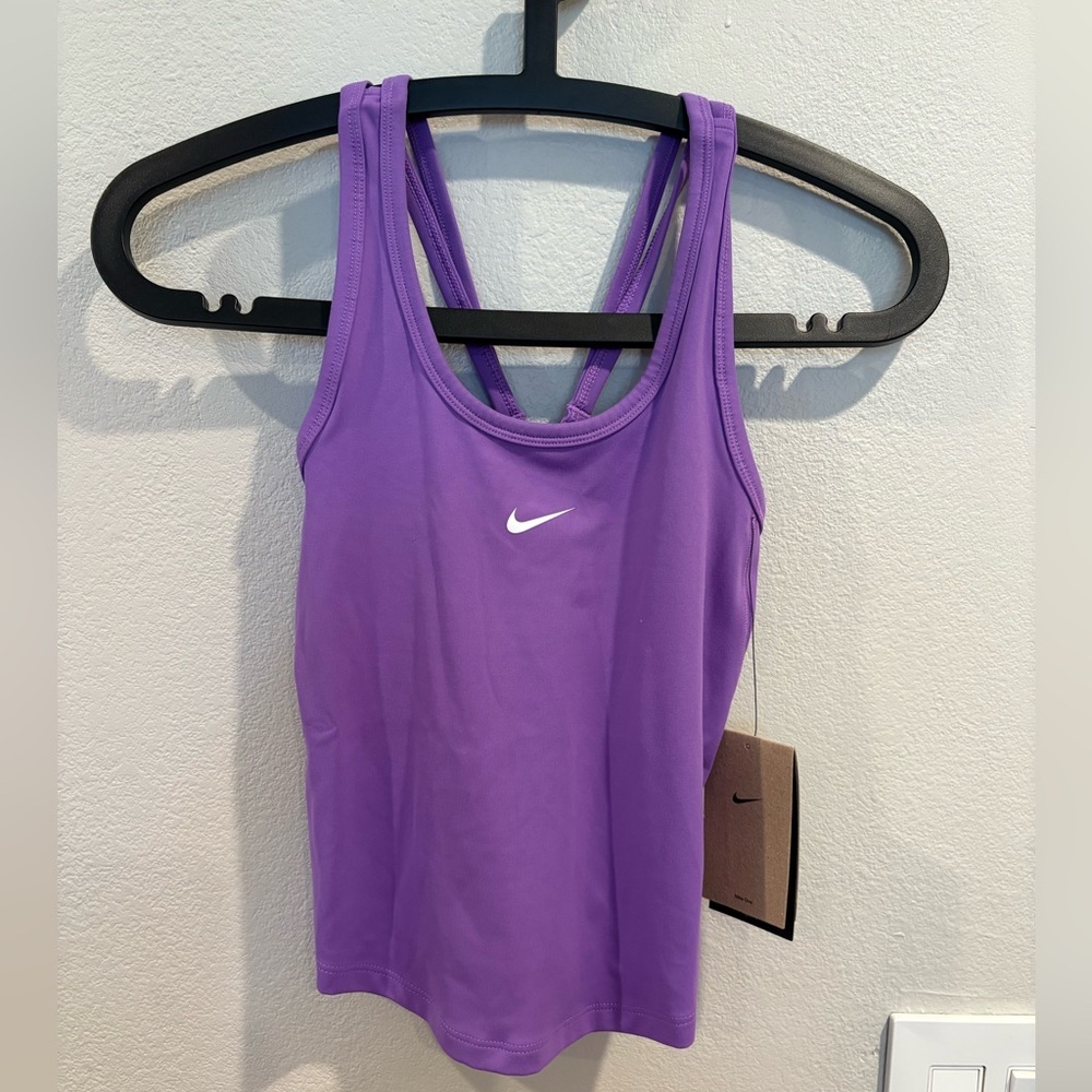 Nike One Fitted Girls Dri-FIT Purple Training Tank Size Medium 10/12 FZ5598-521 - Picture 2 of 11